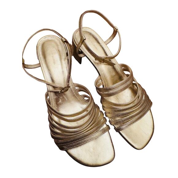 MANSUR GAVRIEL Women's Sun Block Gold Heel Sandals size 37 - Picture 6 of 15